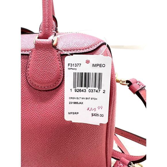 🔥🌺NWT! Coach Mini Bennett Satchel Handbag Glitter Peony Msrp:$325.00 - Picture 9 of 9